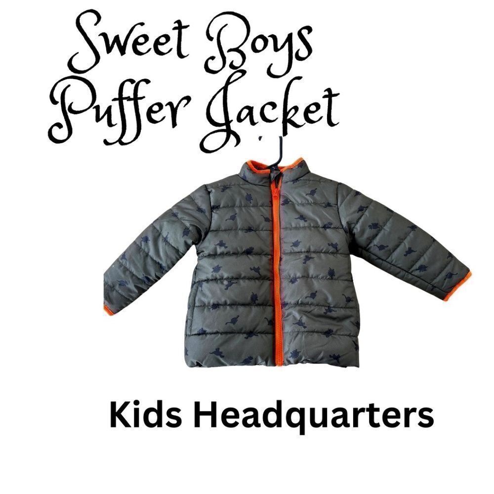 Like New Kids Headquarters Dinosaur Puffer Jacket. Toddler boys size 3